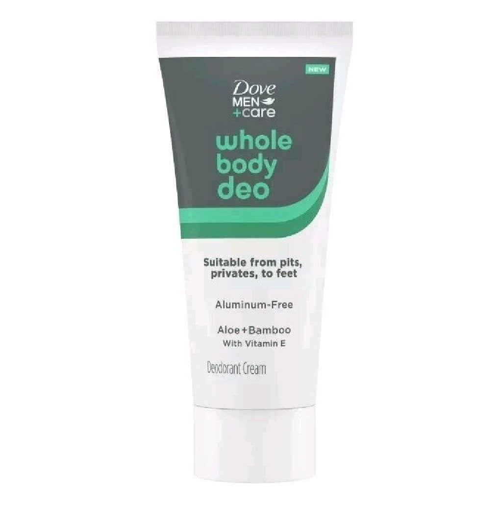 Dove Men + Care Whole Body Deo Aluminum Free Deodorant Cream, Aloe, Bamboo and Vitamin E, 2.5 oz (Pack of 3)
