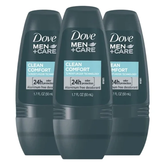 Dove Men Clean Comfort Deodorant Roll On 50 ml, Pack of 3