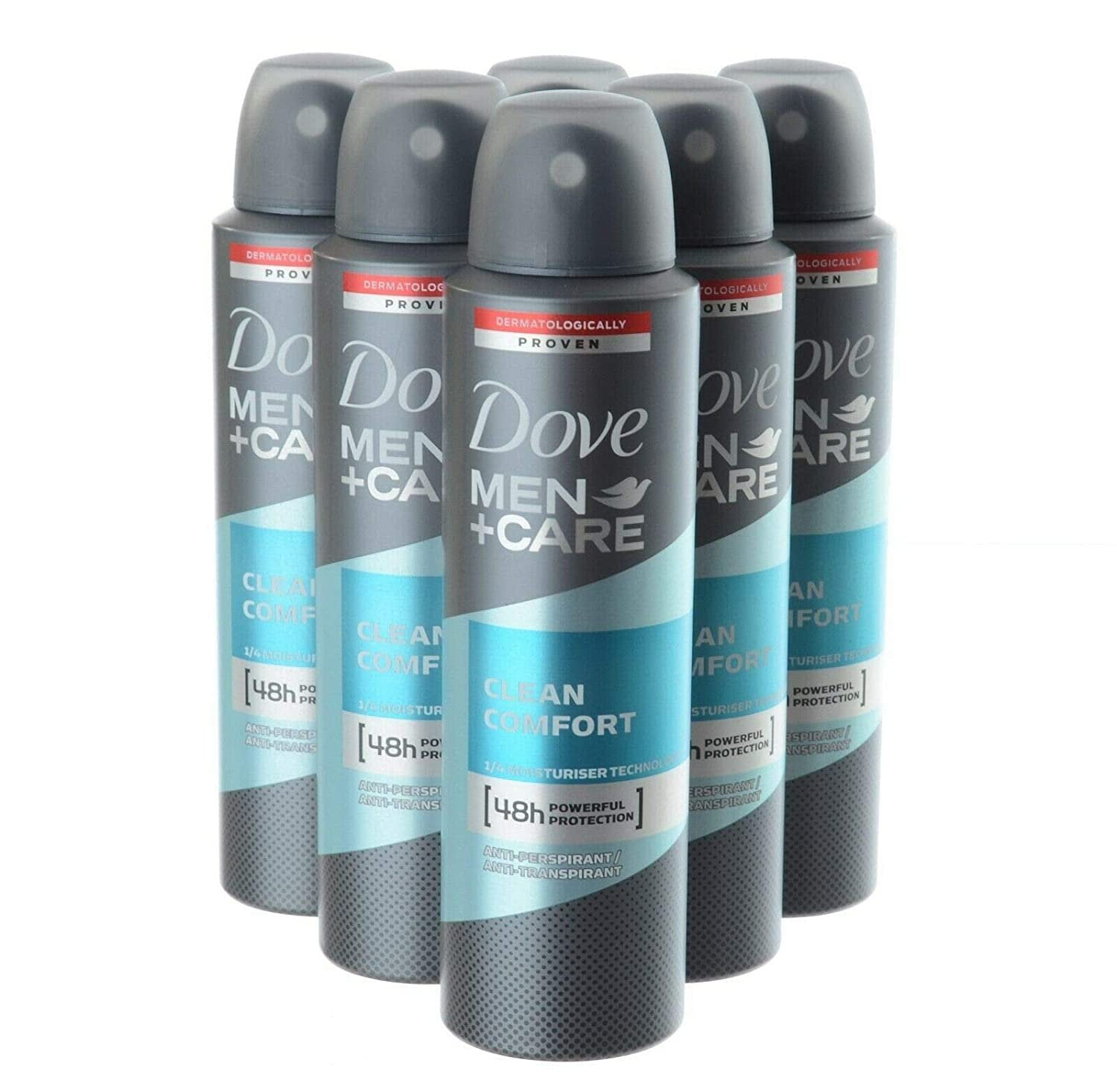 Dove Men Deodorant, Clean Comfort Scent, 48 Hour Powerful Protection Anti Perspirant, 8.45 Ounce Pack of 6