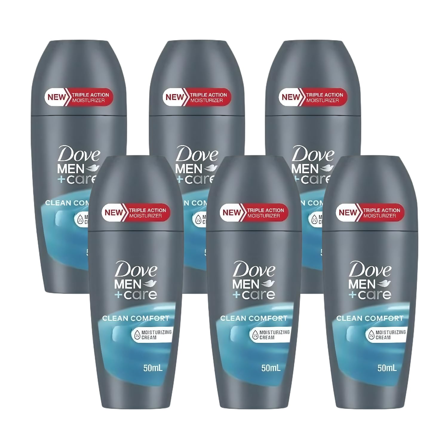 Dove Men Deodorant Roll-On Clean Comfort - 1.69 fl oz - Pack of 6
