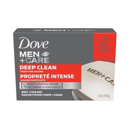 Dove Men Plus Care Deep Clean Body And Face Bar - 4 Oz, 2 Bars, 3 Pack
