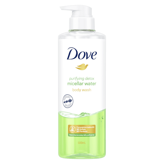 Dove Micellar Water Purifying Detox Body Wash (NO Sulfate, No Parabens