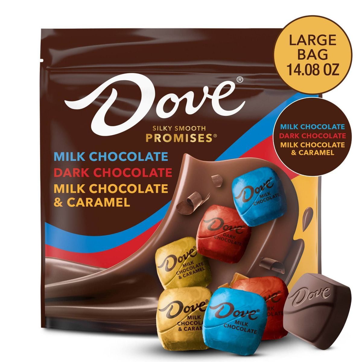 Pack of 2 - Dove Promises Chocolate Candy Variety Valentines Day Large Bag 14.08 oz Packaging May Vary