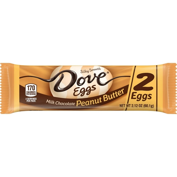 DOVE Easter Egg Milk Chocolate Peanut Butter Candy, 2.12 oz, 2 Pack