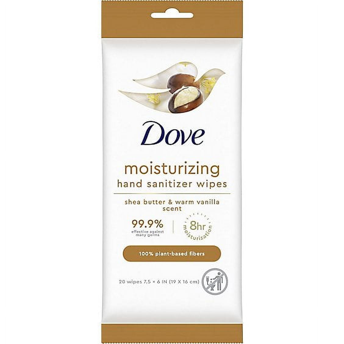 Dove Moisturizing Hand Sanitizer Wipes Shea Butter & Warm Vanilla 20