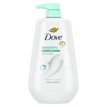Dove Moisturizing Liquid Body Wash for Women Sensitive Skin Hypoallergenic, 30.6 oz with Pump