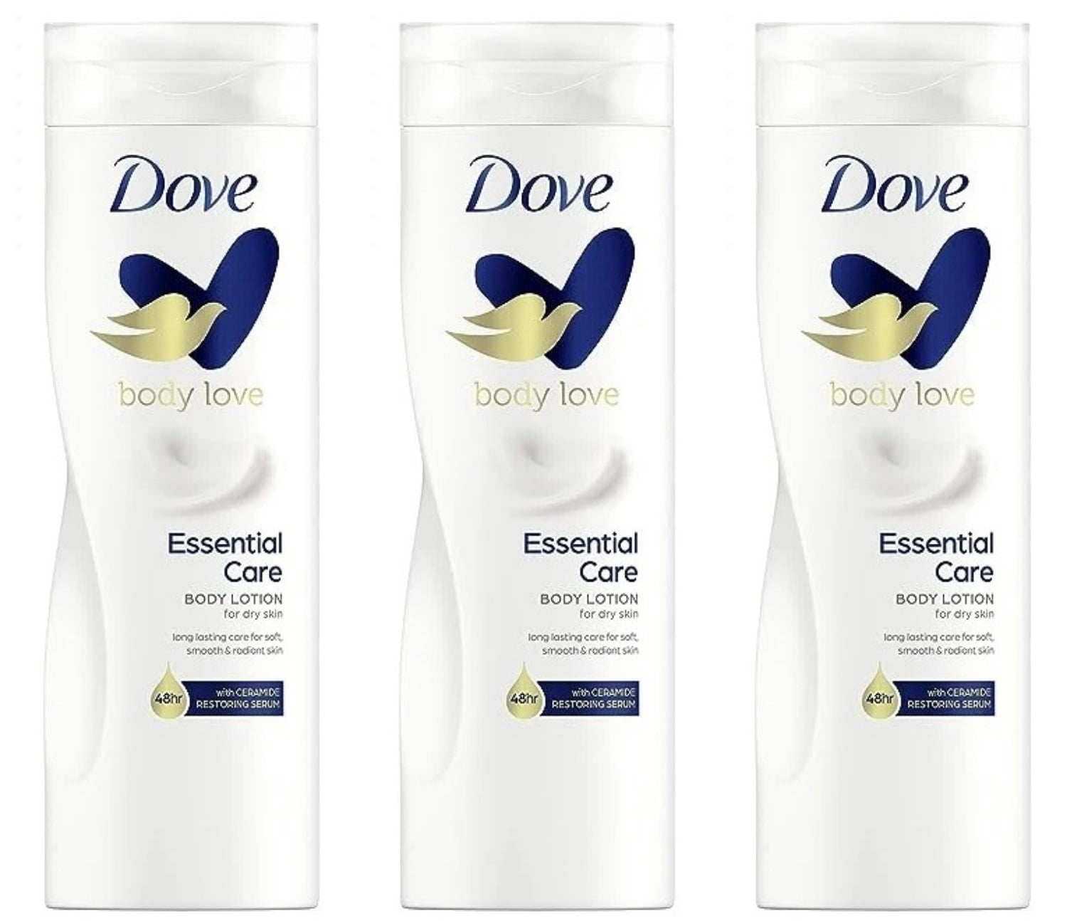 Dove Nourishing Body Care Lotion essential For dry skin 48h 400 Ml-Pack of 3