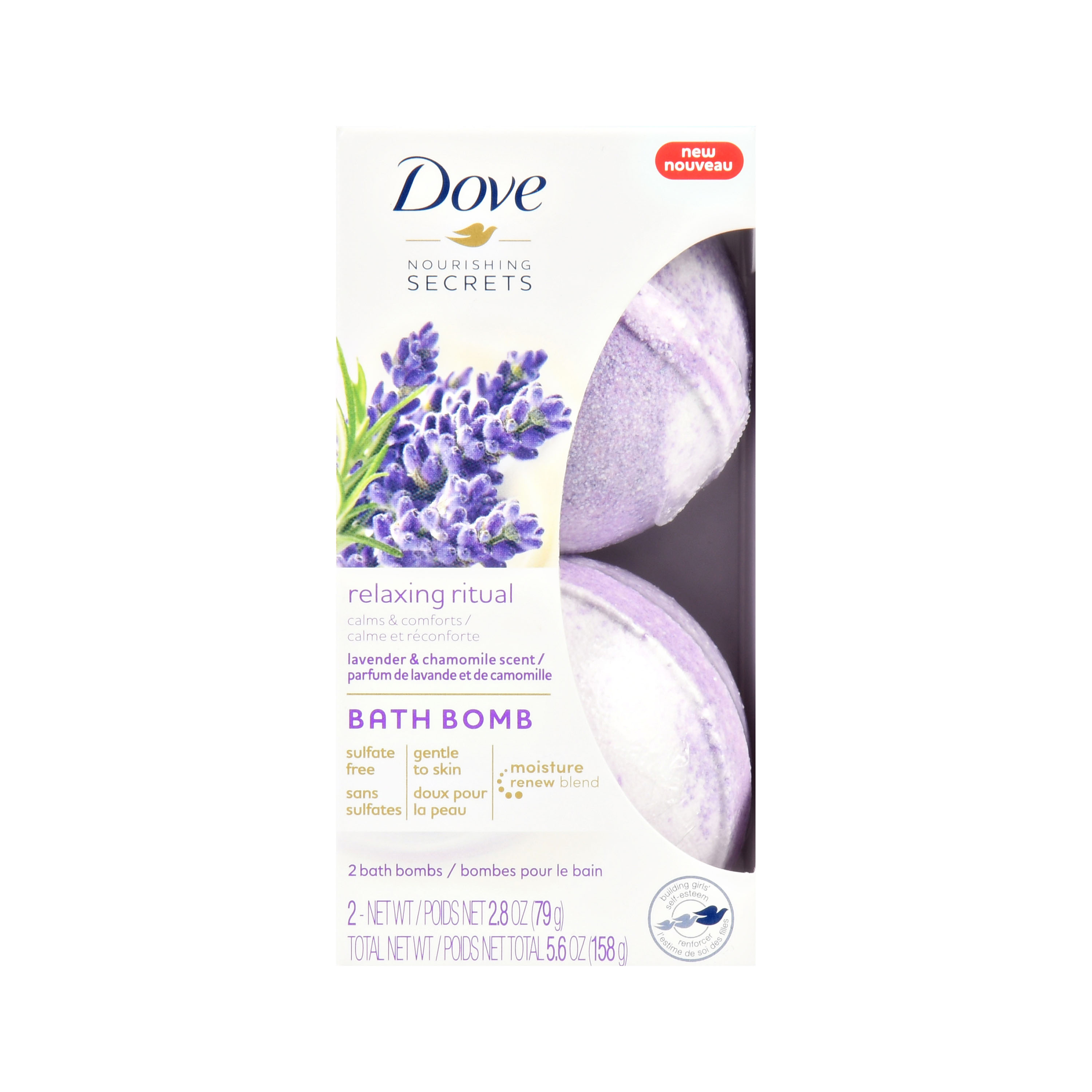 Dove Nourishing Secrets Bath Bombs, Lavender & Chamomile, 2 ct