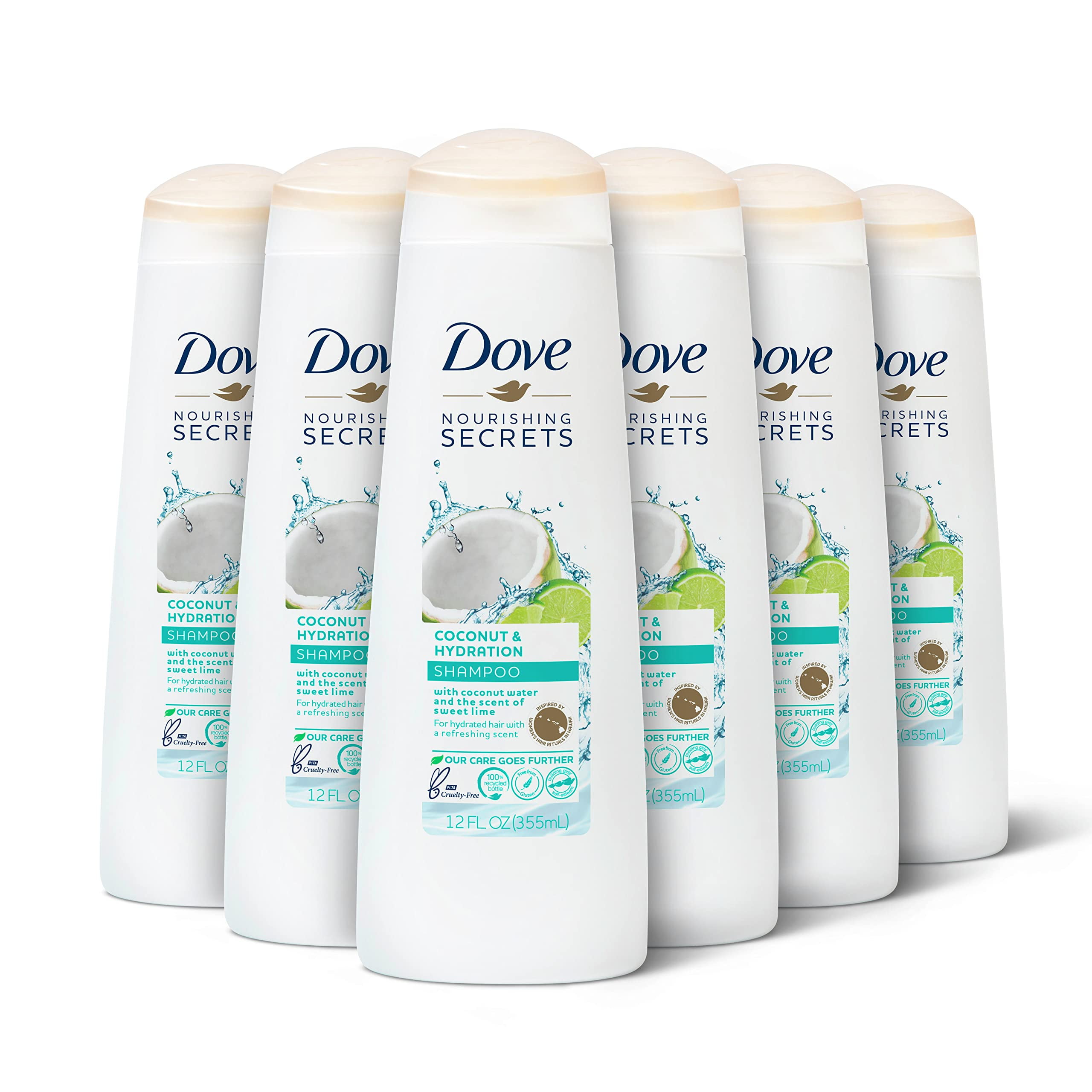 Dove Nourishing Secrets Shampoo for Dry Hair Coconut and Hydration With Refreshing Lime Scent 12 oz 6 Count