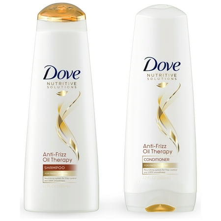 Dove Nutritive Solutions Shampoo and Conditioner Anti-Frizz Oil Therapy 12 oz, 2 count