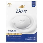 Dove Beauty Bar Soap For Soft, Smooth Skin, Original, With 1/4 Moisturizing Cream, 3.75 oz 8 Bars