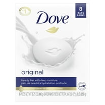 Dove Original Deep Moisturizing Beauty Bar Soap, Unscented, 3.75 oz (8 Bars)