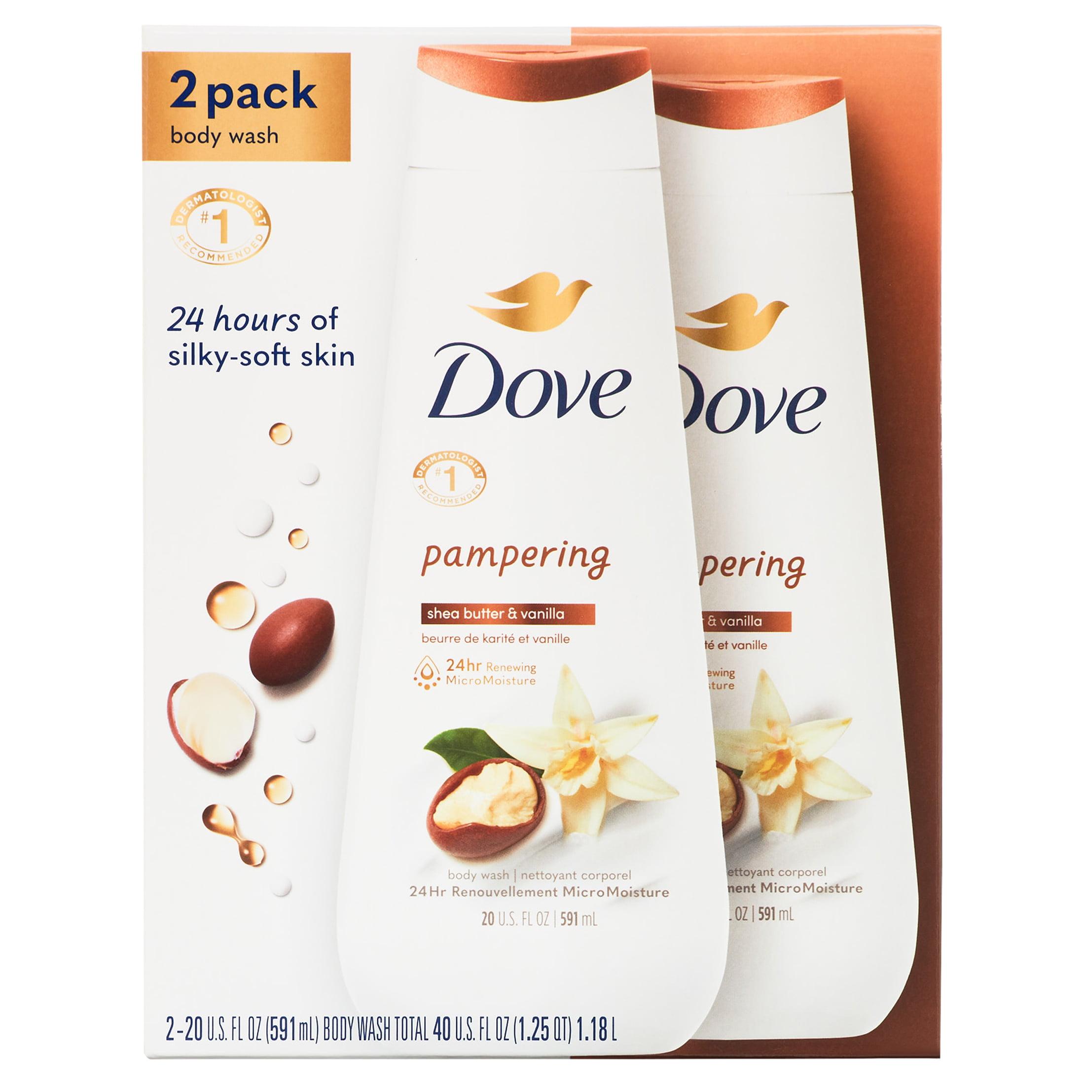 Dove Pampering Gentle Women's Body Wash All Skin Type, Shea Butter & Vanilla, 20 fl oz Twin Pack - image 1 of 3