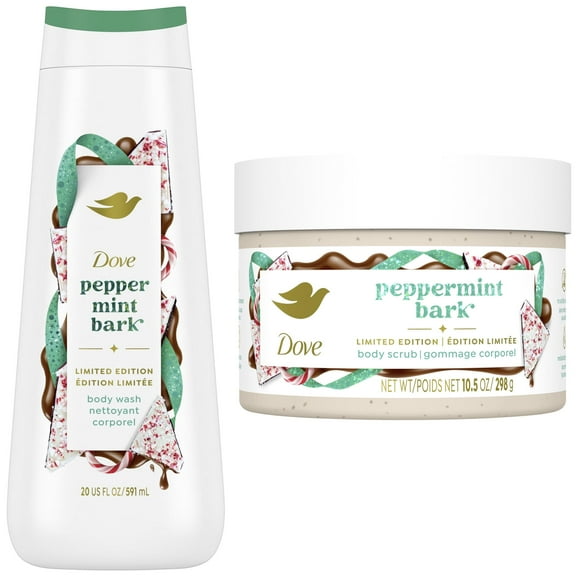 Dove Peppermint Bark Body Wash & Scrub Set