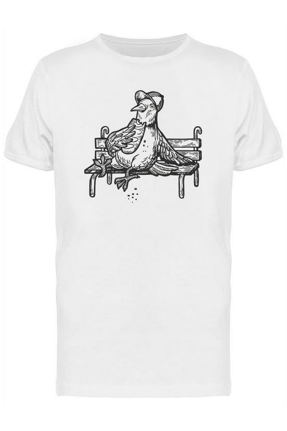 Dove Pigeon Sits On Park Bench T-Shirt Men -Image by Shutterstock, Male Small