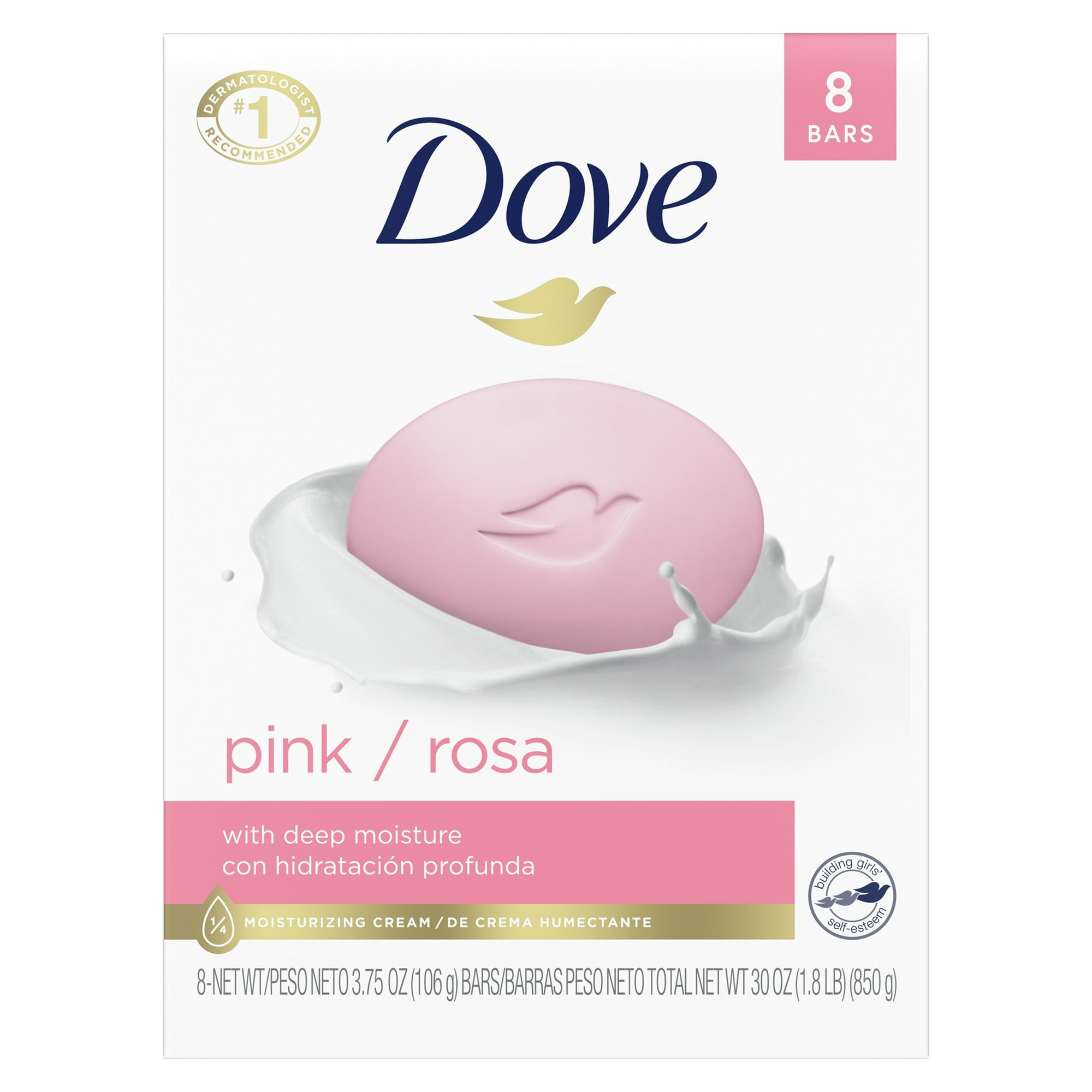 Dove Pink Beauty Bar, 4 oz, 8 Count
