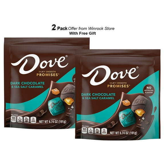 Dove Promises Dark Chocolate & Sea Salted Caramel Candy - 6.74 oz Bags (2 Pack)