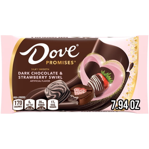 Dove Promises Dark Chocolate & Strawberry Swirl Valentine's Day Candy - 7.94 oz Bag