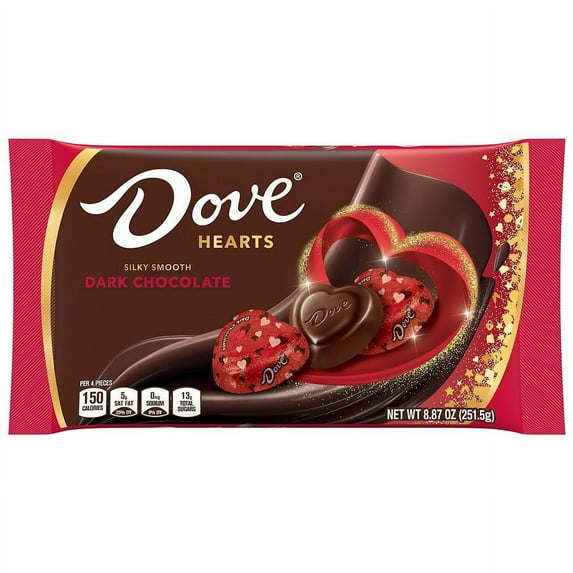 Dove Promises Valentine's Day Candy Hearts Dark Chocolate, 8.87 oz