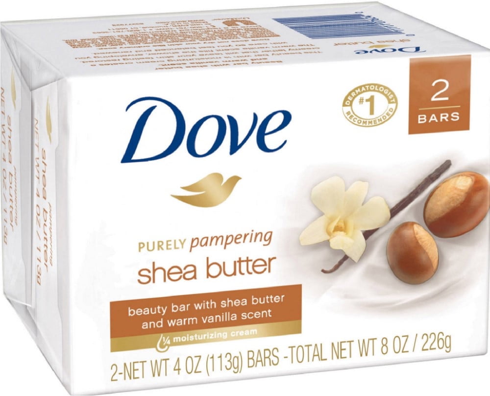Dove Purely Pampering Shea Butter Beauty Bar, 4 oz, 2 Bar