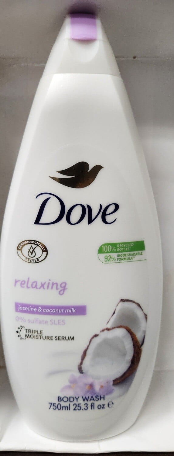 Dove Relaxing Body Wash Jasmine & Coconut Milk 750ml 25.3oz Triple