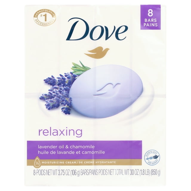 Dove Relaxing LavendDove Relaxing Lavender More Moisturizing Beauty Bar 3.75 Oz 8 Barser More Moisturizing Beauty Bar 3.75 Oz 8 Bars