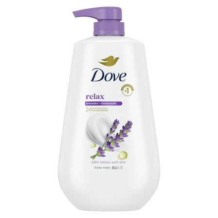 Dove Relaxing Long Lasting Gentle Women's Body Wash, Lavender Oil and Chamomile, 30.6 fl oz