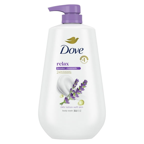 Dove Relaxing Long Lasting Gentle Women's Body Wash, Lavender Oil and Chamomile, 30.6 fl oz