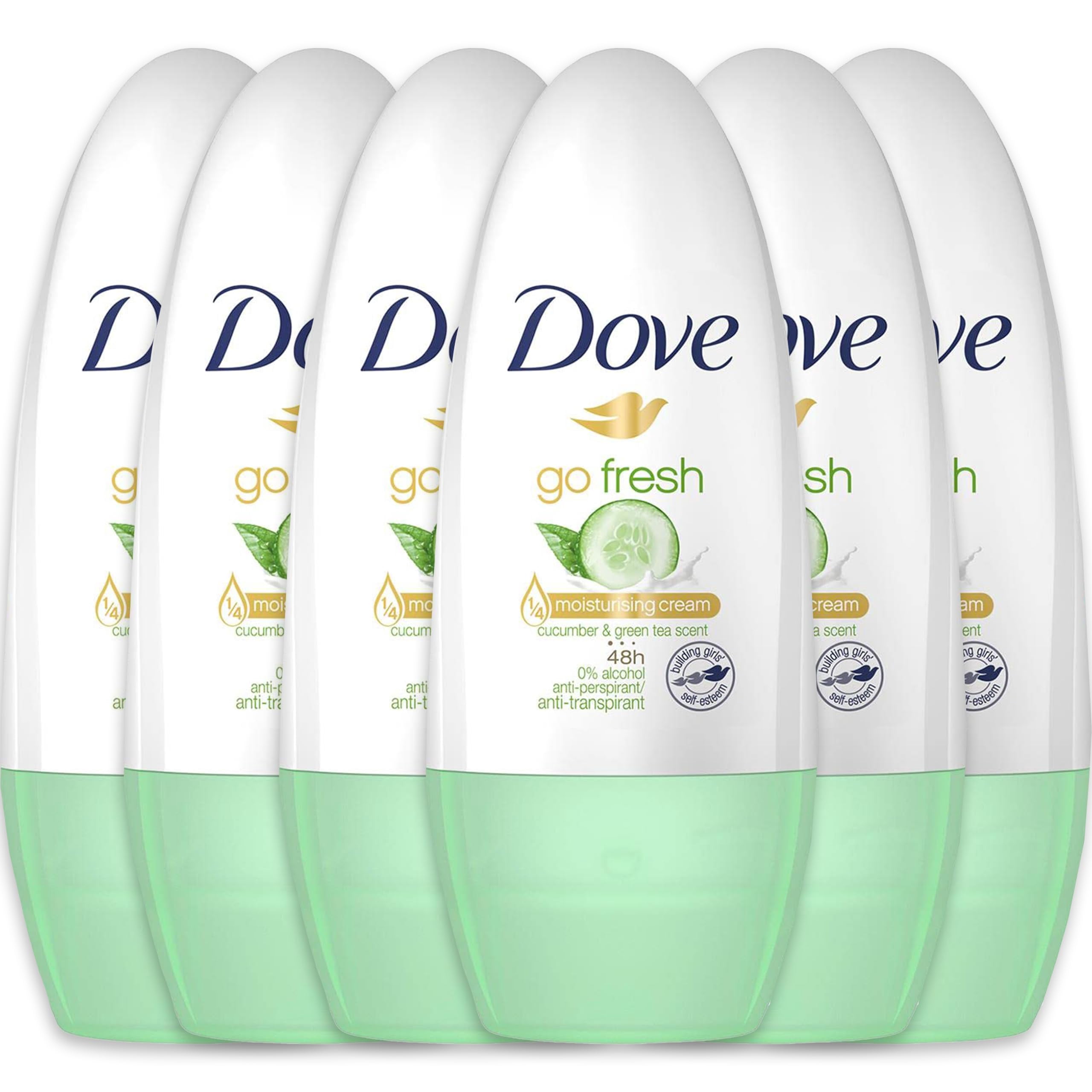 Dove Roll on Deodorant, 6 Pack, Travel Size TSA Approved, Cucumber