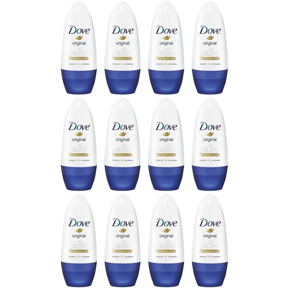 Dove Roll On Original Antiperspirant Deodorant Go Fresh 50ml Alcholol Free 12 PK