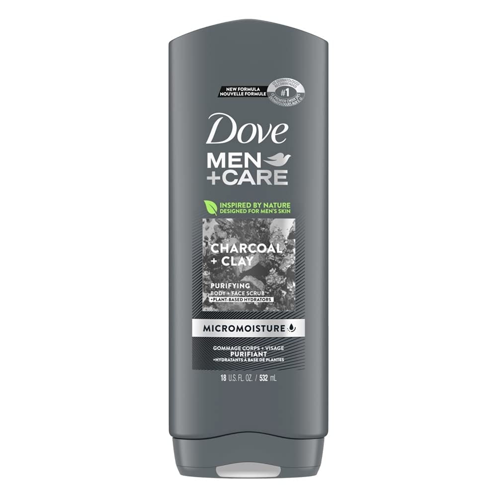 Dove,S Men Body & Face Wash 400Ml Charcoal & Clay Pack Of 4