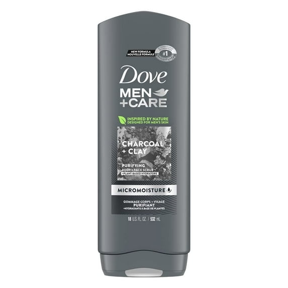 Dove,S Men Body & Face Wash 400Ml Charcoal & Clay Pack Of 4