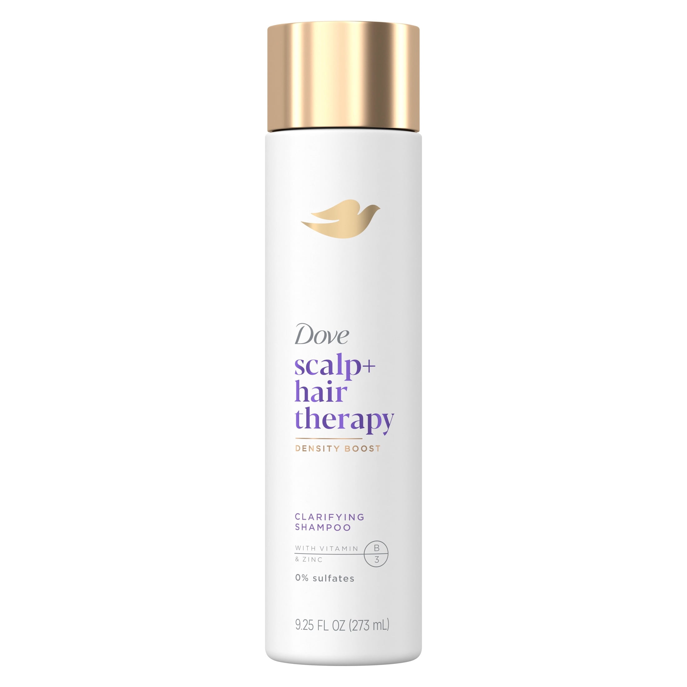 Dove Density Boost Clarifying Shampoo for Gentle Cleansing, Scalp + Hair Therapy with Vitamin B3, Zinc and 0% sulfates, 9.25 oz