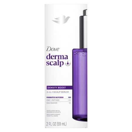 Dove Derma Scalp Density Boost 3-in-1 Scalp Serum with Prebiotic Glycerin, Zinc + Peptides, And Niacinamide Scalp + Hair Therapy for Breakage and Hair Thinning ,2 fl oz 1 Count