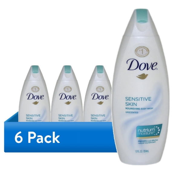 (6 pack) Dove Sensitive Skin Liquid Body Wash Hypoallergenic & Sulfate Free, 11 oz
