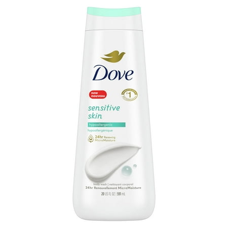 Dove Sensitive Skin Long Lasting Gentle Hypoallergenic Body Wash, 20 fl oz