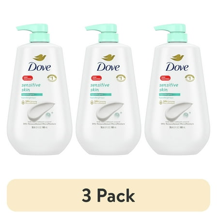 (3 pack) Dove Body Wash with Pump Sensitive Skin, 30.6 fl oz