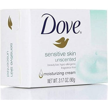 Dove Sensitive Skin Unscented Moisturizing Cream Bar Soap, 3.15, 3 Pack