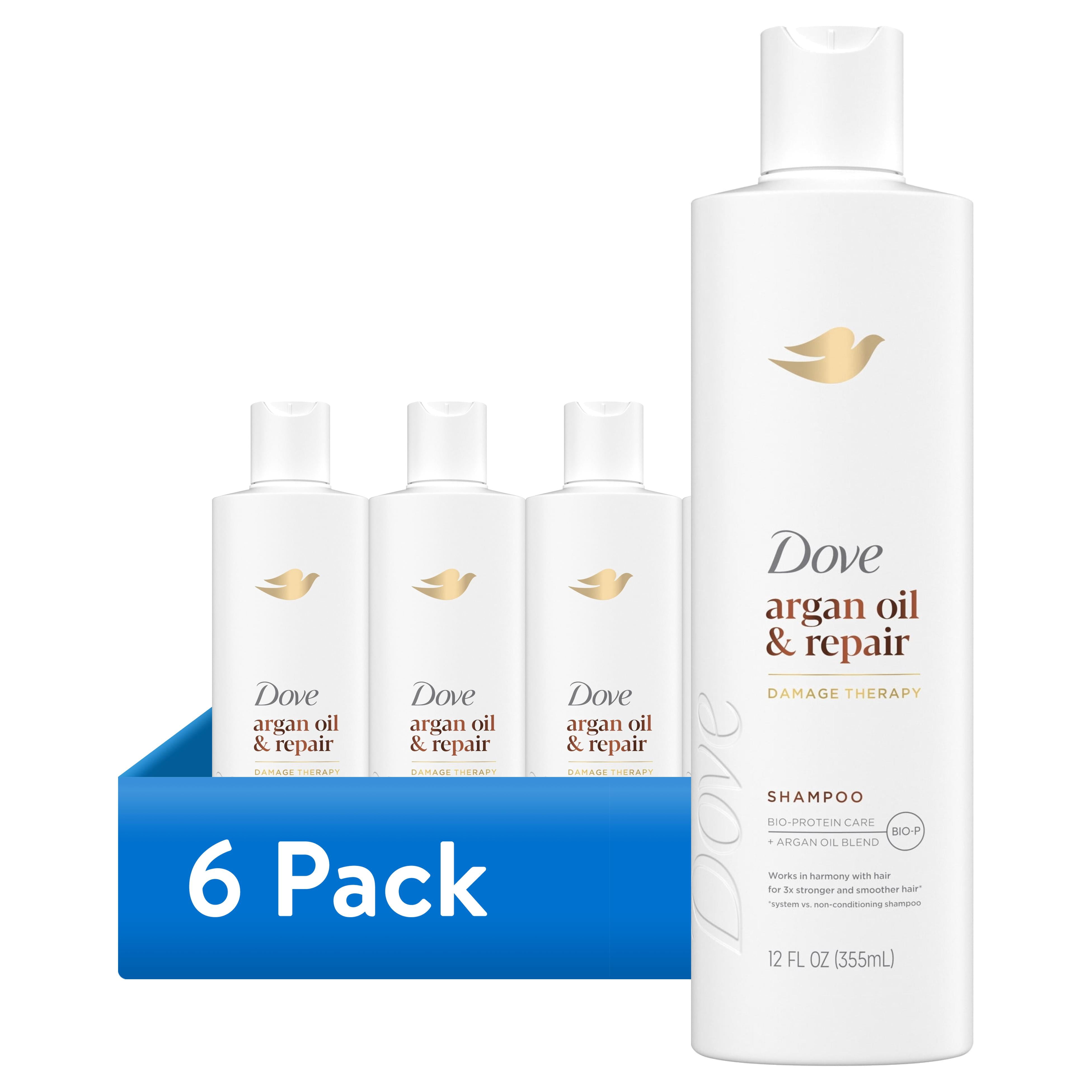 (6 pack) Dove Shampoo for Fine Hair Argan Oil & Repair with Bio-Protein Care Technology and Argan Oil Blend, 12 Fl Oz