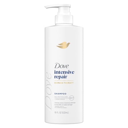 Dove Shampoo for Damaged Hair Intensive Repair with Bio-Protein Care Technology and Amino Serum, 18 Fl Oz