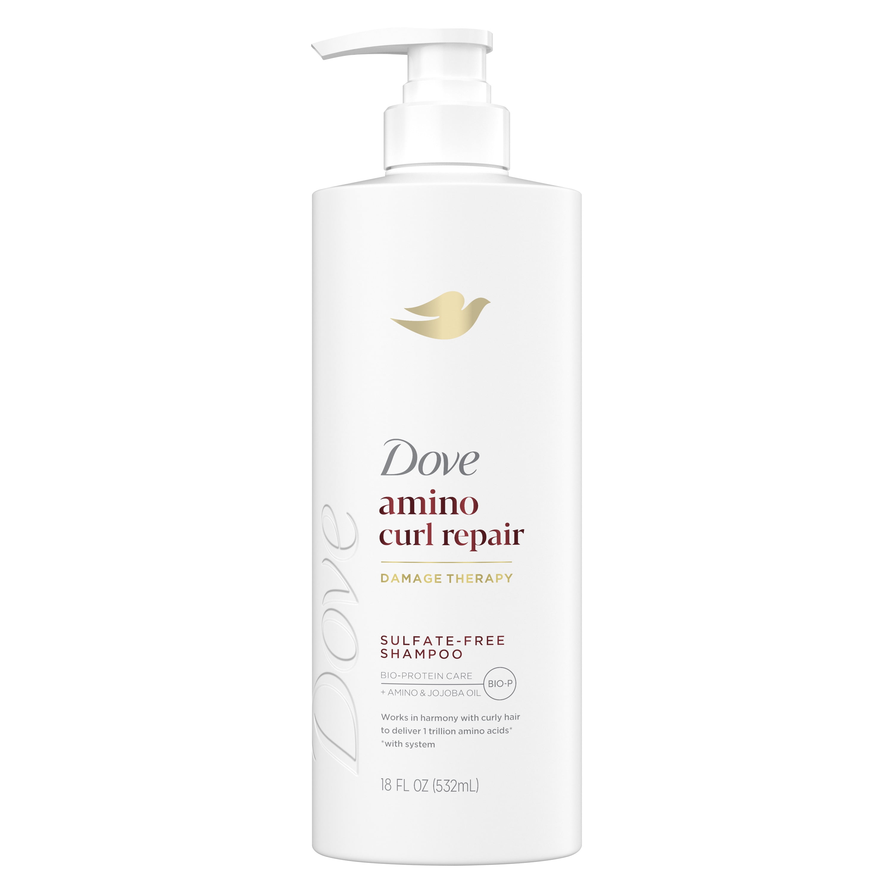 Dove Shampoo for Women Amino Curl with Amino & Jojoba Oil for Curly Hair, 18 oz with Pump