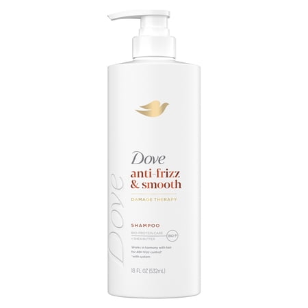 Dove Shampoo for Frizz-Prone Hair Anti Frizz & Smooth with Bio-Protein Care Technology and Shea Butter, 18 Fl Oz