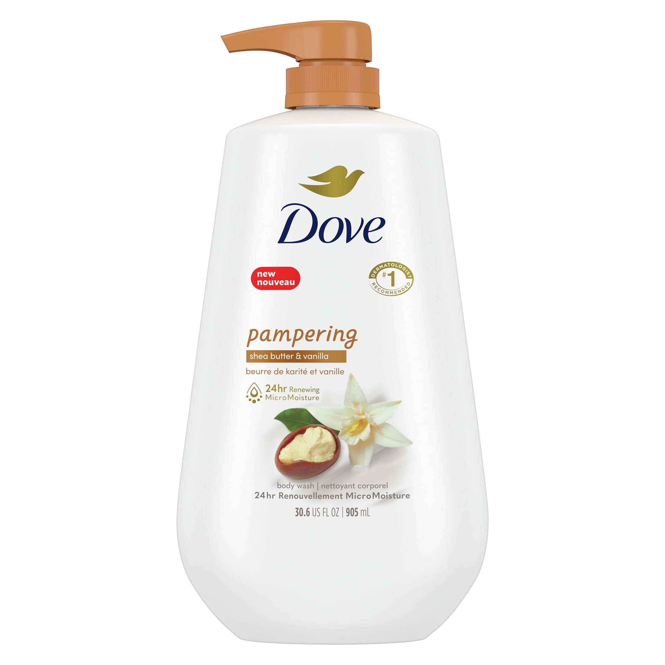 Dove Pampering Long Lasting Gentle Body Wash Shea Butter and Vanilla 30 fl oz