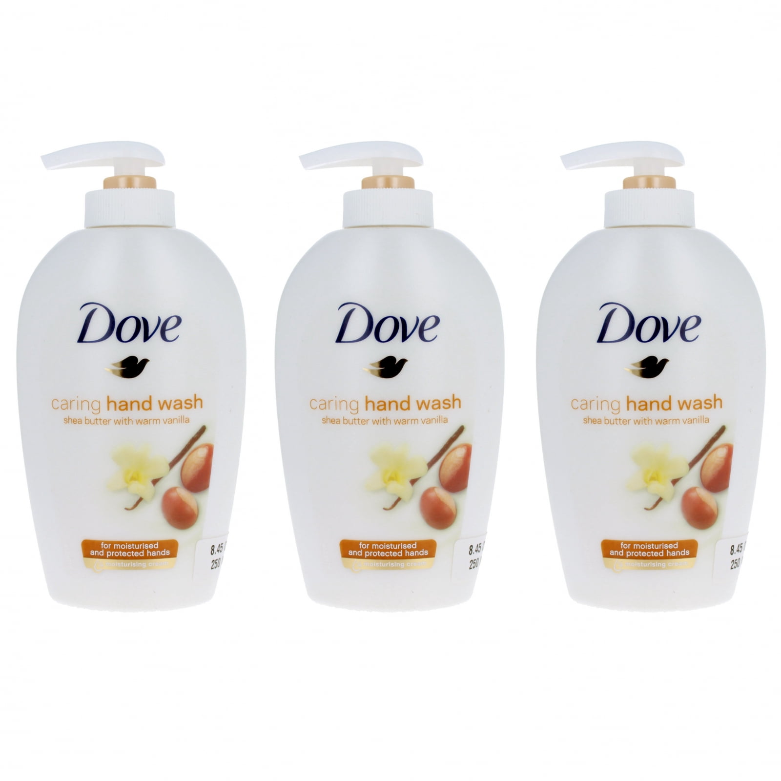 Dove Shea Butter Hand Soap 8.45oz Pump Bottle Warm Vanilla 3 Pack