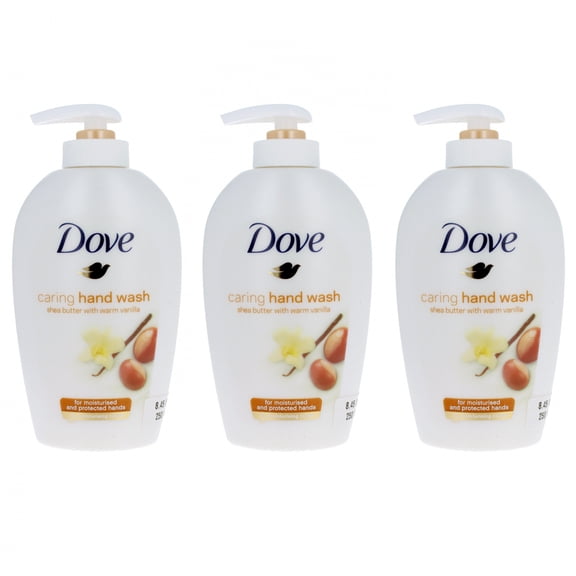 Dove Shea Butter Hand Soap 8.45oz Pump Bottle Warm Vanilla 3 Pack