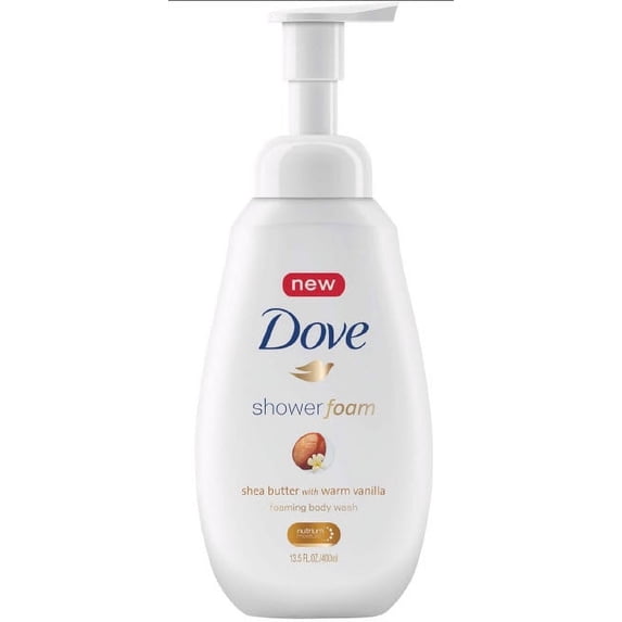 Dove Shower Foam Body Wash Shea Butter with Warm Vanilla 13.5 oz (Pack of 14)