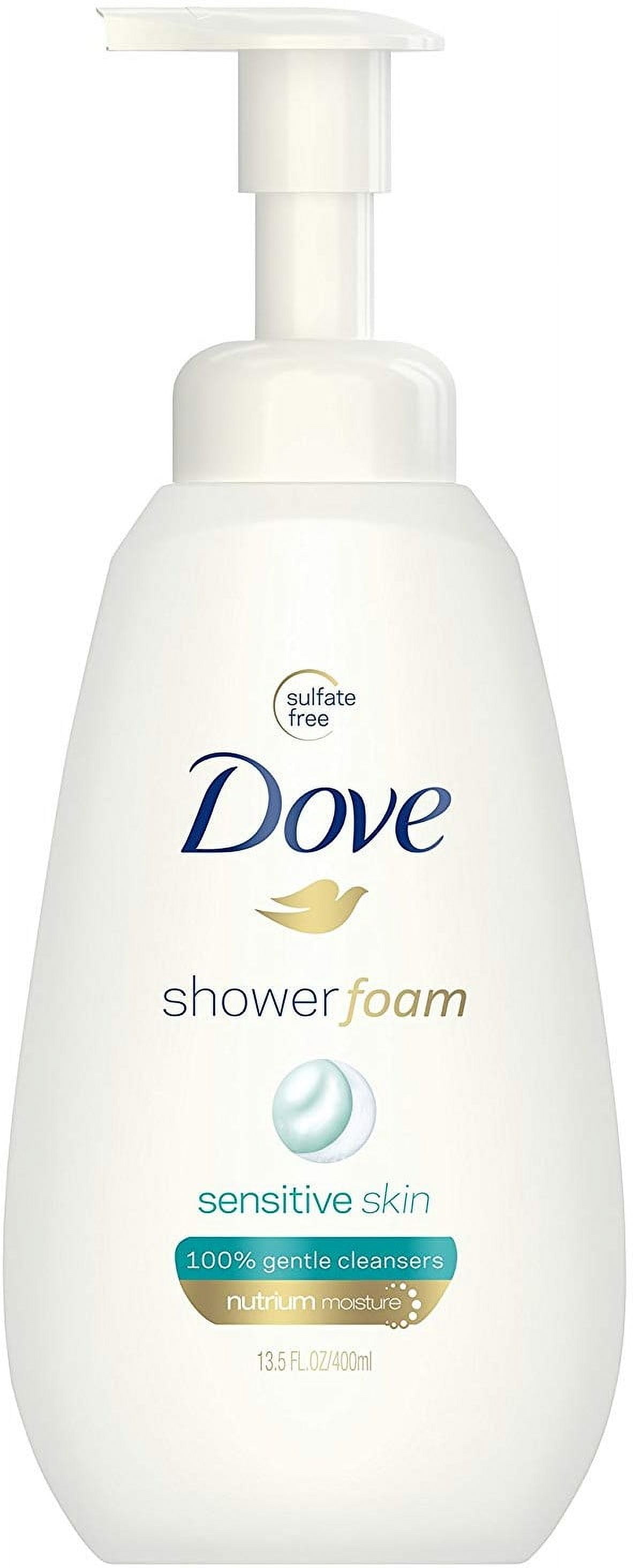 Dove Shower Foam Sensitive Skin Foaming Body Wash 13.5 oz (Pack of 2)
