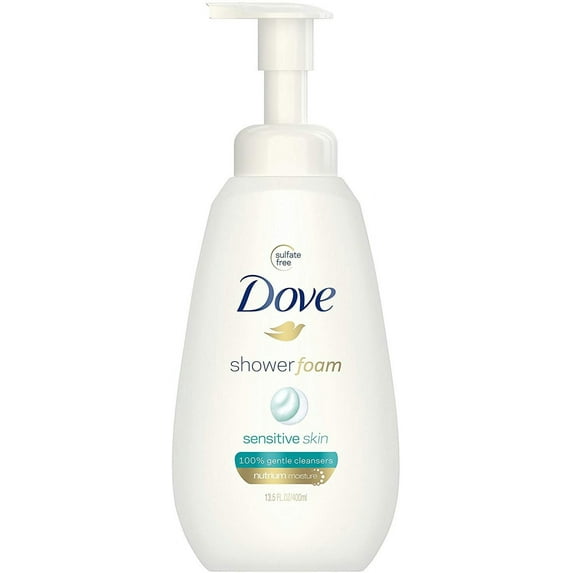 Dove Shower Foam Sensitive Skin Foaming Body Wash 13.5 oz (Pack of 6)