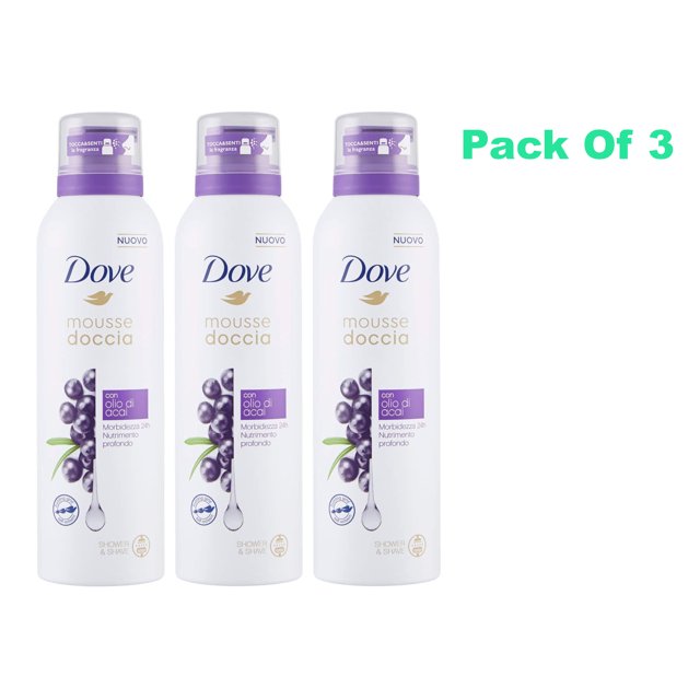 Dove Shower Mousse with Acai Oil 200ml (Pack OF 3)