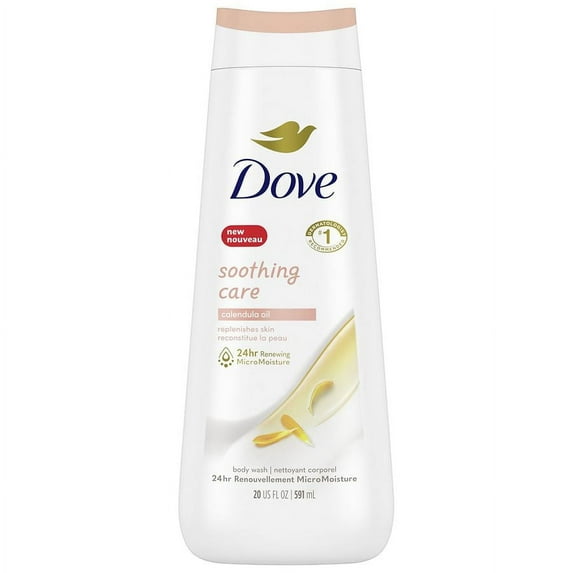 Dove Soothing Care Body Wash With Calendula Infused Oils, 20 Oz, 2 Pack